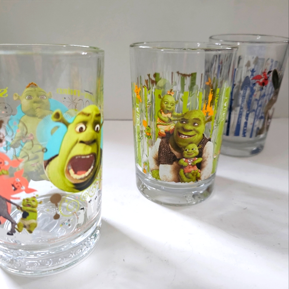 Shrek the third collector glasses drinking glasses 5inch Three juice gla… - Picture 9 of 9
